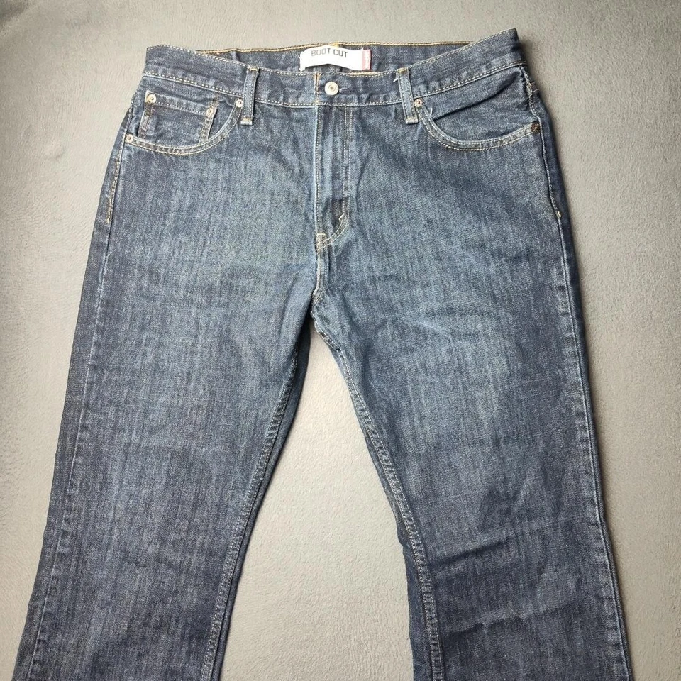 Levis 527 牛仔裤男式 36x30 蓝色牛仔靴剪裁 100% 棉拉链门襟中号水洗 — 第 2/4 张图片