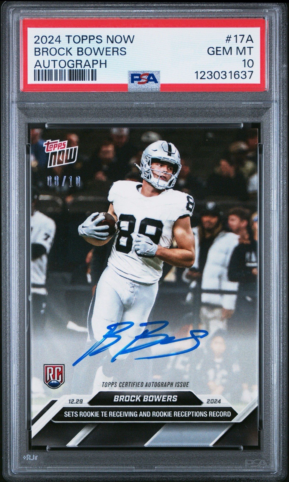 Brock Bowers Topps Now #17A Autograph-Black