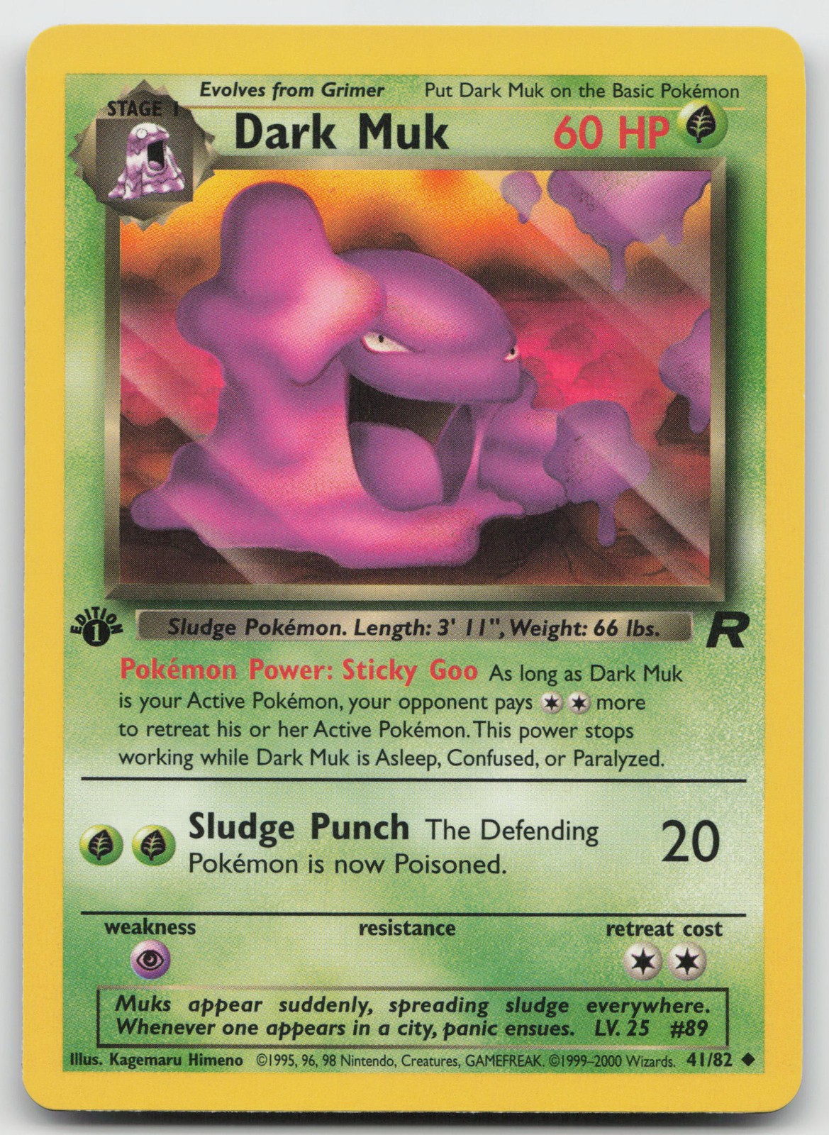 Dark Muk Uncommon 1st Edition Team Rocket 41/82 NM
