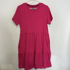 Gap Womens Dress Medium Pink Stretch T Shirt Pockets Casual Short Sleeve