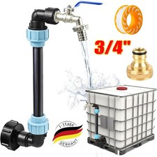IBC collo di cigno 3/4" rubinetto di scarico barile pioggia serbatoio acqua piovana contenitore adattatore DE