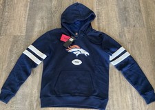 YOUTH Denver Broncos FOCO Striped Sleeve Hoodie Sweatshirt NWT Medium