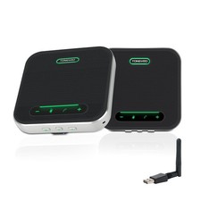 Wireless Conference Speakerphone 4 Mics 360  Pickup Daisy Chain Bluetooth USB