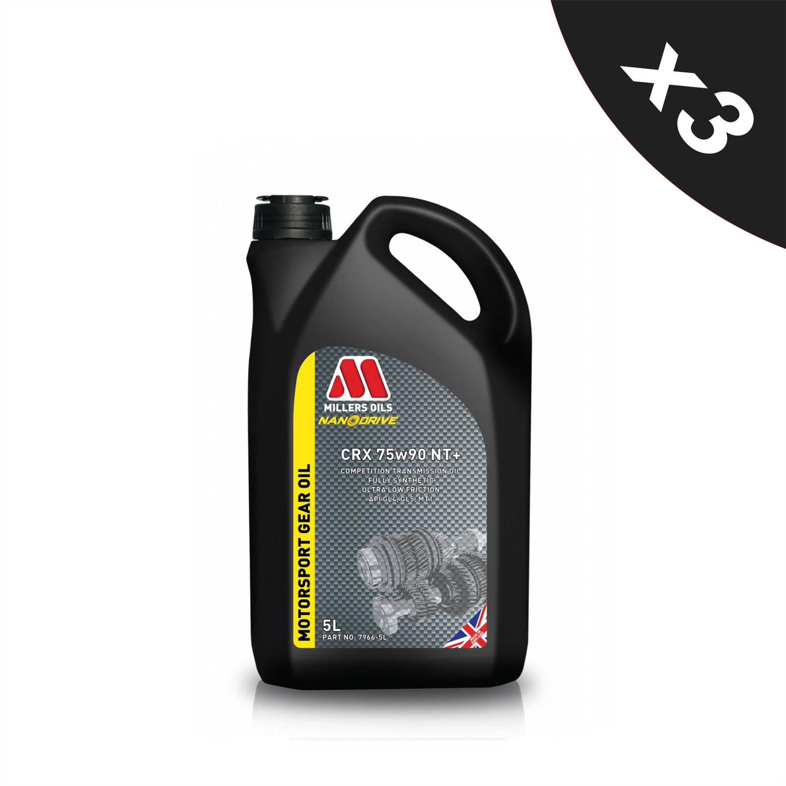 Millers Oils Motorsport CRX 75w-90 75w90 NT+ Fully Synth Gear Oil 3x5L