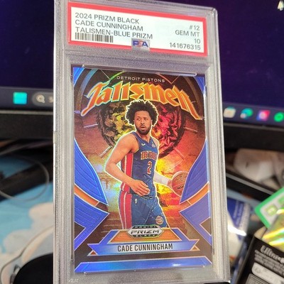 Panini 2024 Prizm Black Talismen Blue Prizm Cade Cunningham #12 PSA 10 POP 6!