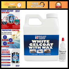 White Gelcoat with Wax - UV-Resistant Marine Coating for Interior Exterior - P
