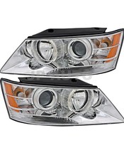Driver & Passenger Side Headlights For Hyundai Sonata 2009-2010 Halogen W/ Bulbs