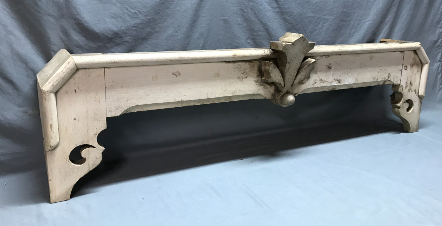 Antique VTG Interior 47" Victorian Window Top Wood Valance Pediment Old 1514-25B