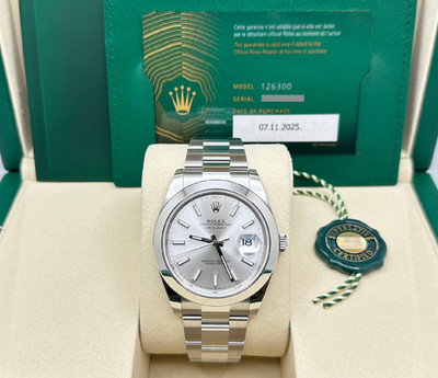 2025 NEW Rolex Datejust 41 126300 41mm Silver Dial Stainless Steel Box Paper