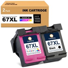 67XL Ink Cartridge Combo for HP Ink 67 Deskjet 2700 2752 2755 4155 4255 Printer