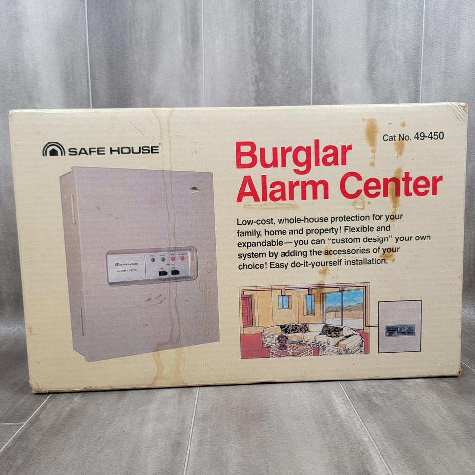 Vintage Safe House Radio Shack Burglar Alarm Center 49-450, Key Switch, Bell Ect - Image 2 of 4