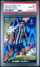 Rodrigo Mora 2024 25 Topps Finest UCC Blue Raywave RC #80 PSA 10