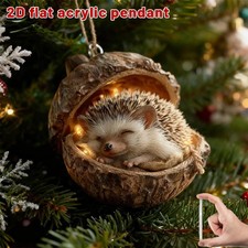 Forest Animal Acorn Ornament-Cozy Forest Christmas Ornament,2D Flat Acrylic Hang