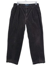 Vtg Polo Ralph Lauren Corduroy Andrew Pants Mens 36x30 Brown Pleated 33x29.5 