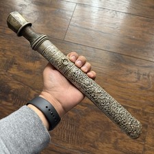 Antiguo cuchillo chino Khampa dragón tibetano antiguo del siglo XX espada y daga vaina