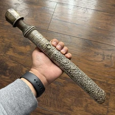 20th C. Old Antique Tibetan Khampa Dragon Chinese Knife Sword & Sheath Dagger