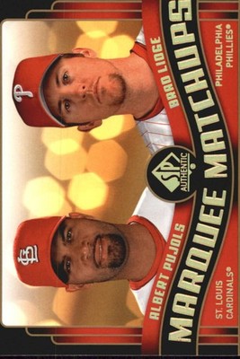2008 SP Authentic Marquee Matchups #MM3 Albert Pujols Brad Lidge Card