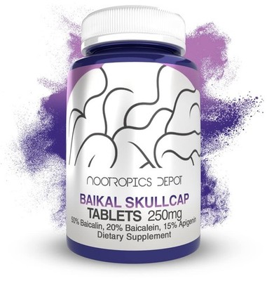 Nootropics Depot Baikal Skullcap Extract Tablets 250mg 120ct 15% Apigenin