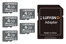 5-Pack 4GB Micro SD Cards with Adapter, Class 6 Mini Flash Memory Cards, Reli...