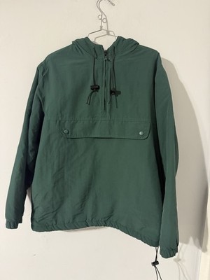 Vintage J Crew Oarsman Jacket Men Small Green Pullover 1/4 Zip Fleece Lined Y2K