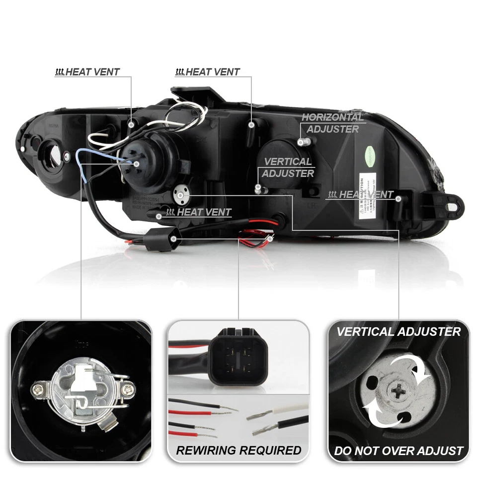 Proyector halo pontiac gto 2004 2005 2006 negro faros LED lámparas izquierda+derecha Foto 4 de 4