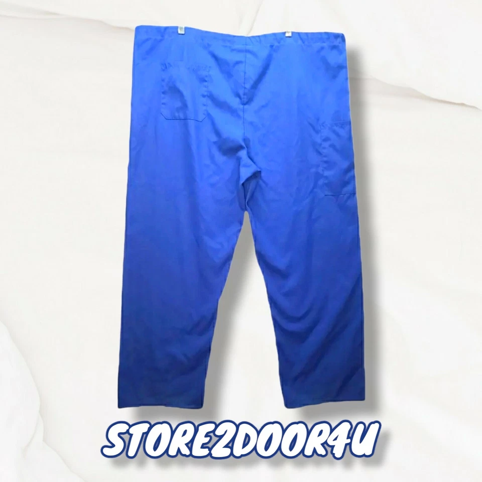 White Swan Fundamental Royal Blue Pull-on Drawstring Scrub Pants Womens Size XL - Image 2 of 4