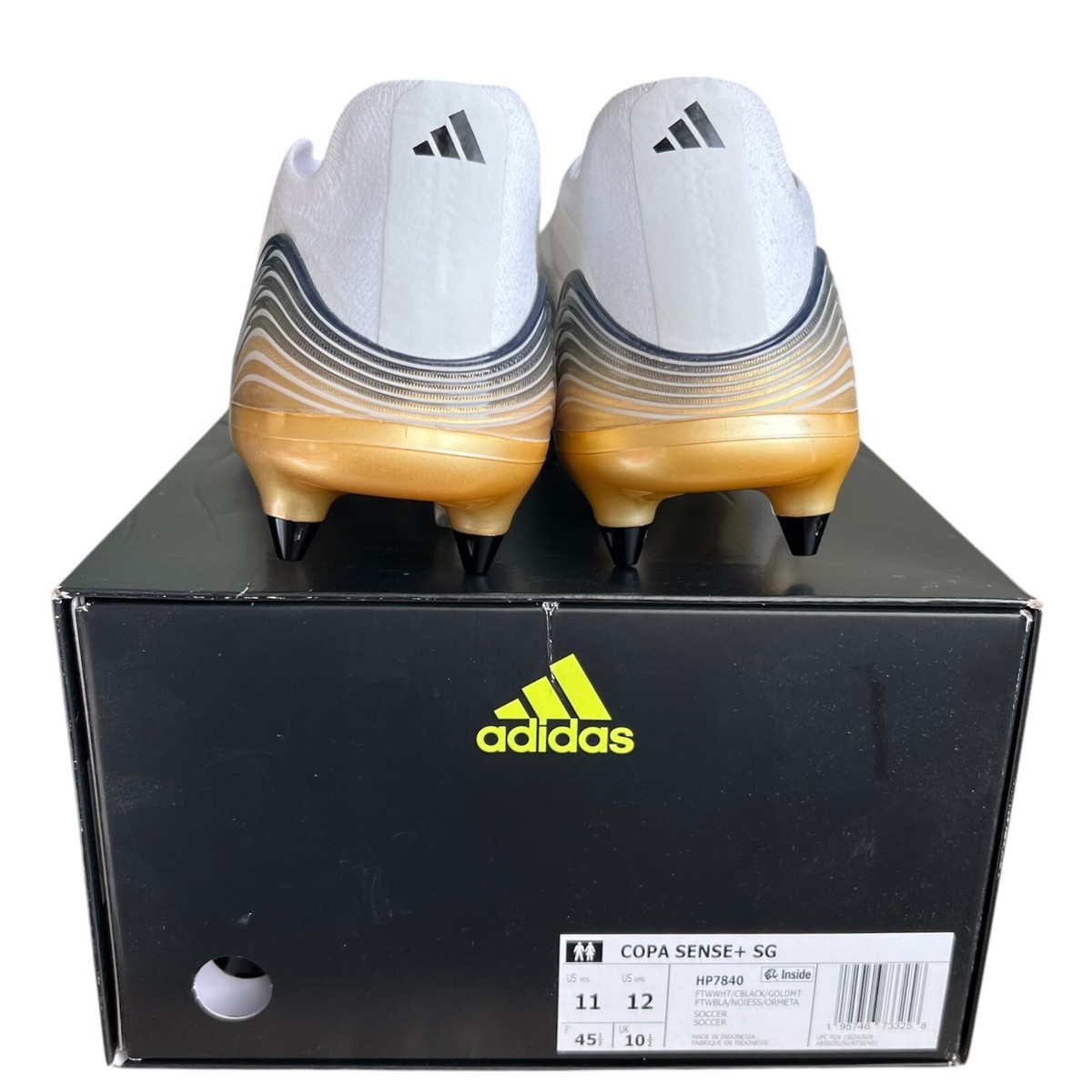 Sz 11 Men - Adidas Copa Sense+ SG White Gold Black Soccer Cleats NEW HP7840 Adidas Copa Sense+ SG Size 11 Men main image 2