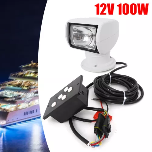 Foco de control remoto para barco 12V rotación 360° camión coche reflector marino 100W - Imagen 2 de 15
