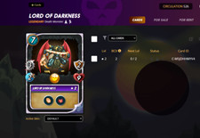 Splinterlands SteemMonsters Lord Of Darkness Legendary ALPHA Lvl 2 NFT Game Card