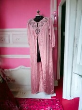 Vassarette DUSTY MAUVE Nylon Lace PEIGNOIR ROBE Sz L Luxurious Lingerie