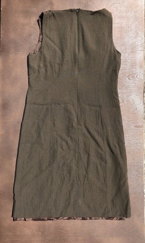 Vestido informal esquina verde oliva sin mangas carrera trabajo para mujer talla 2 - Imagen 2 de 3