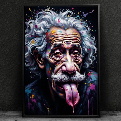 Wandbild, Bunt Albert Einstein Abstrakte Kunst Leinwand, Acrylglas, Poster Bild
