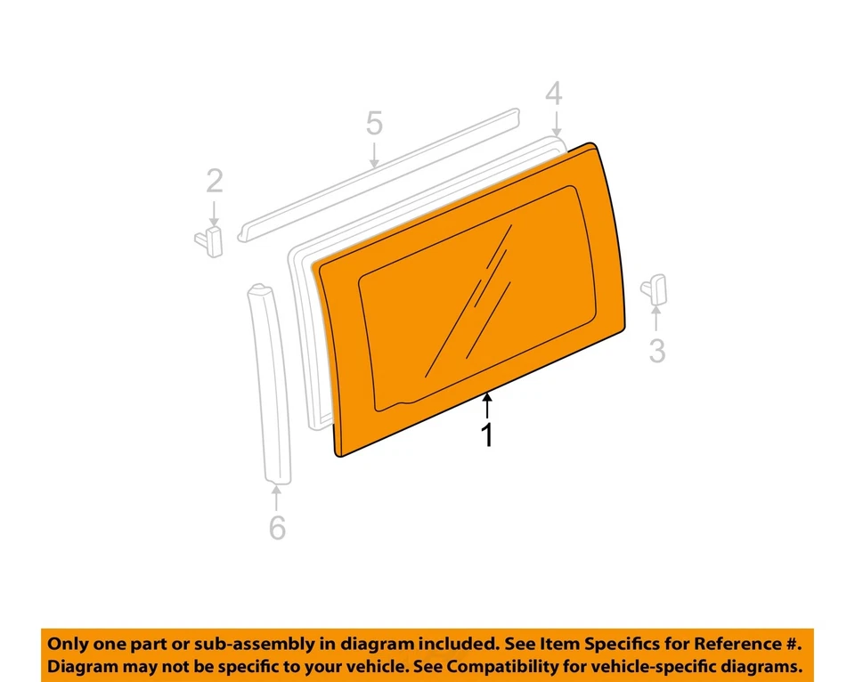 Cristal puerta trasera izquierda OEM 1999 2000 2001 2002 2003 2004 HONDA ODYSSEY Foto 3 de 4