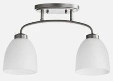 Main Street by Quorum-Reyes 2 Light Ceiling Flush Mount-Classic Nickel-READ
