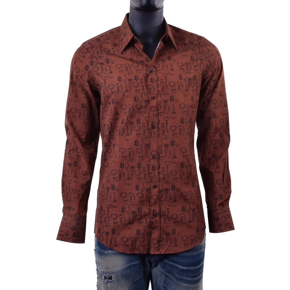 Chemise Homme Dolce & Gabbana Taille 15 ½ 39 - Motif Pois, Multicolore, Occasion Très Bon état