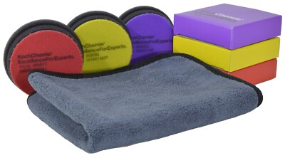 Koch Chemie Politur Set - 4 Teile- Heavy Cut bis Hochglanz (3X Pad 75mm) 
