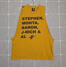 UNK Warriors Shirt Tank Mens Large Yellow Cut Sleeves Basketball Gym Training