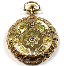 1898 Antique 14k Multicolor Gold Elgin 15 Jewel Size 6s Pocket Watch Incredible