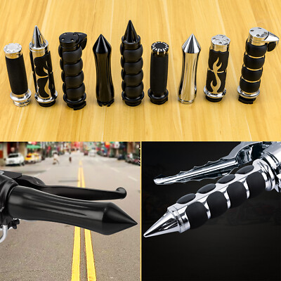 Chrome Black Handlebar Hand Grips 1'' For Kawasaki Vulcan VN 1700 1600 1500 800