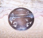 930 SILVER Onyx Mexico LG Round Pin Brooch | Aztec-Incan-Mayan Chief with Snake — photo 8