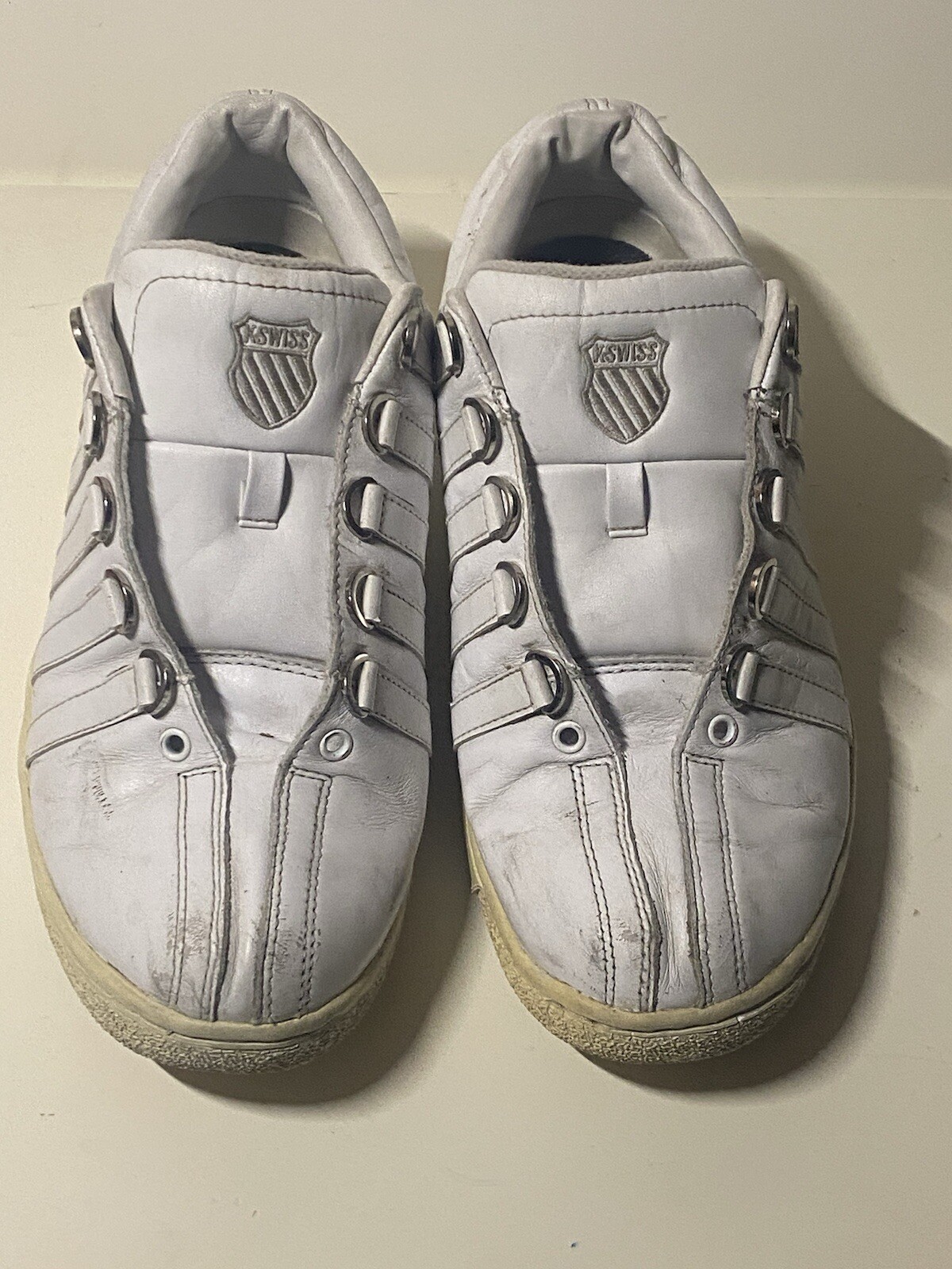 Men K-Swiss Classic Leather Shoes size 12 Men U.S. White 100% Original 