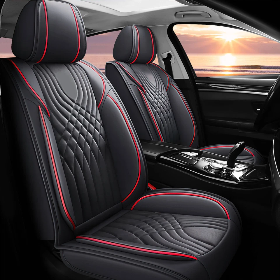 For Buick Car 5 Seat Covers Full Set Luxury Leather Cushion Protector Waterproof Foto 3 de 4