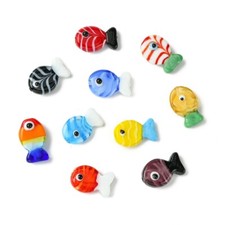 10x Lampwork Fish Beads Focal Spacer Bead for Bracelets Necklace Jewelry Making