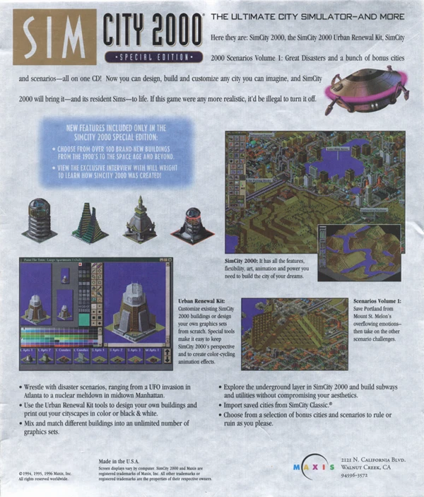 SimCity 2000 Special Edition PC Mac Game Windows 10 11 Sim City - Image 2 of 2