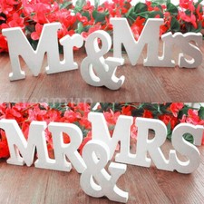 Mr and Mrs Wooden Sign | Top Table Wooden Wedding Venue Decoration White UK