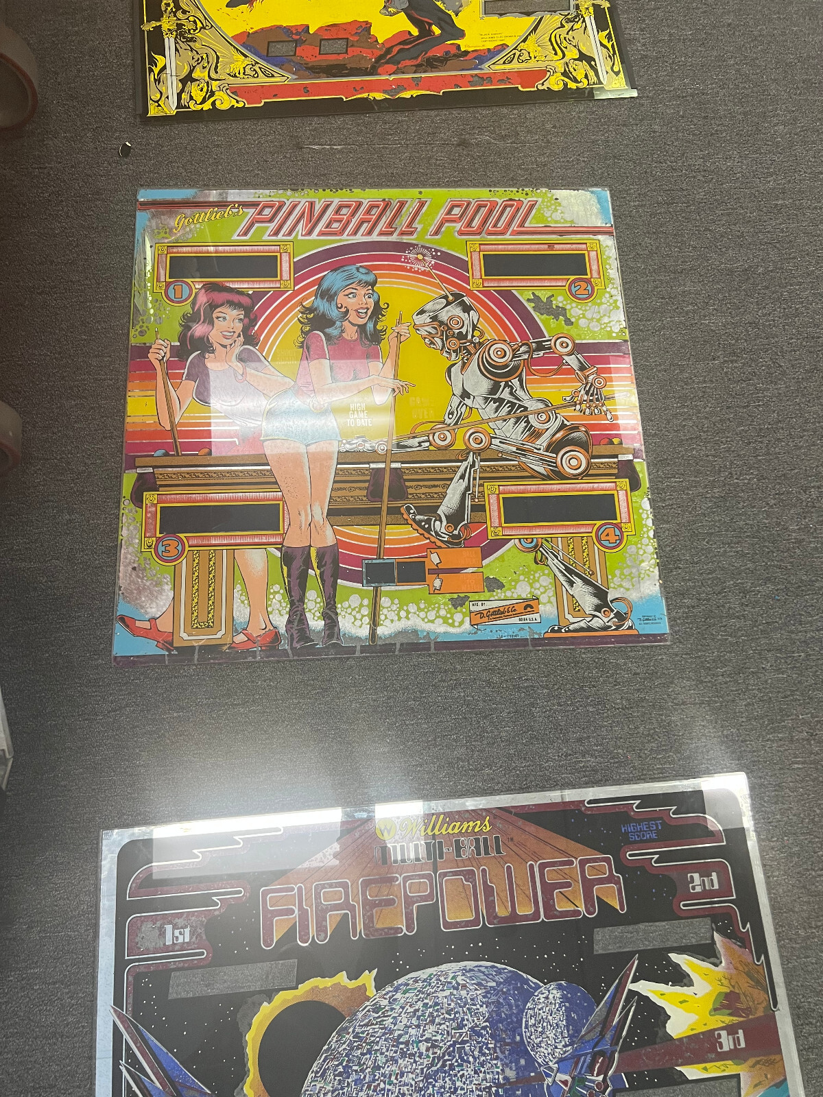 PINBALL POOL Pinball BACKGLASS by GOTTLIEB 1979 eBay