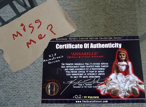 THE CONJURING 2 ANIMATRONIC ANNABELLE HAUNTED HORROR PROP PUPPET DOLL HALLOWEEN - Picture 8 of 12