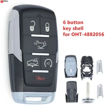 6 Button for 2019 2020 Ram 1500 Limited Smart Prox Remote Key Case Shell Fob
