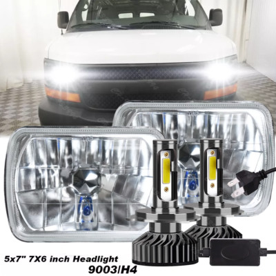 5x7'' 7X6'' Inch Square Headlights For Chevy Express Cargo Van 1500 2500 3500 Pair