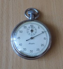 Vintage stopwatch Agat mechanical wind up Soviet Union old USSR CCCP serviced